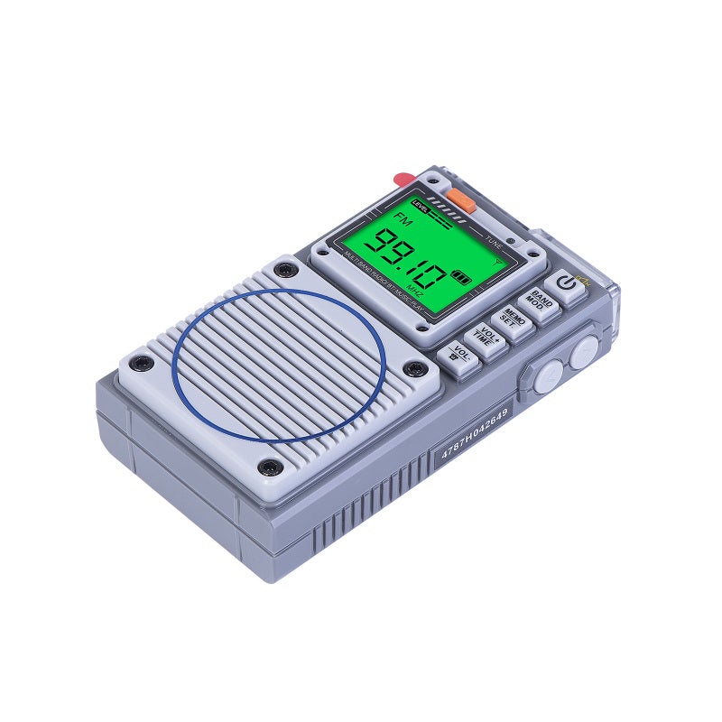 Portable FM Radio: Grey 1000mAh Rechargeable Lithium Battery - Auto Channel Search High Fidelity Sound - Easy Operation for Elderly Home Outdoor Use - Image 5