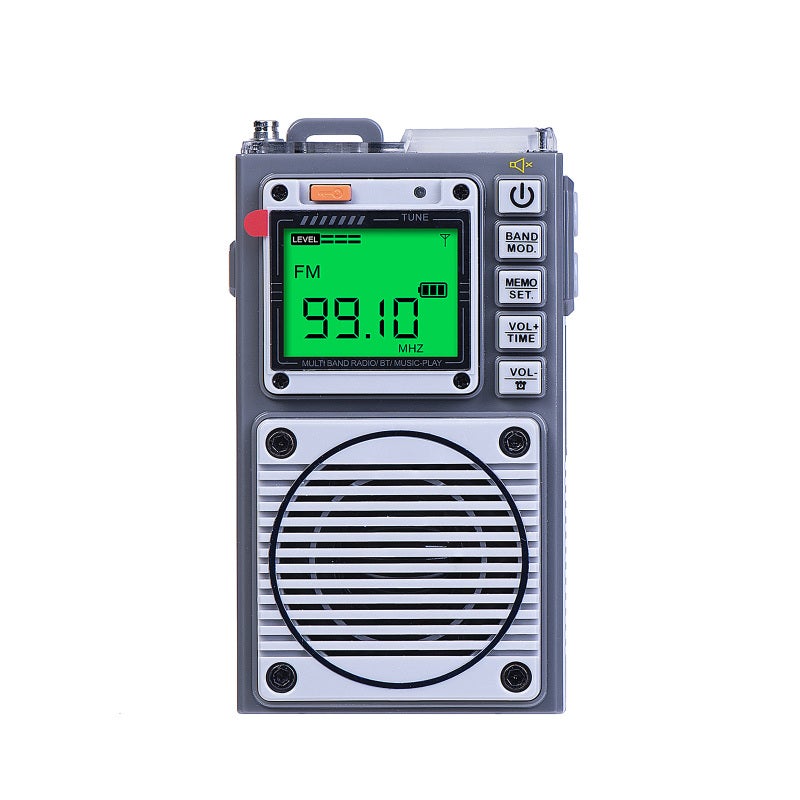 Portable FM Radio: Grey 1000mAh Rechargeable Lithium Battery - Auto Channel Search High Fidelity Sound - Easy Operation for Elderly Home Outdoor Use - Image 1
