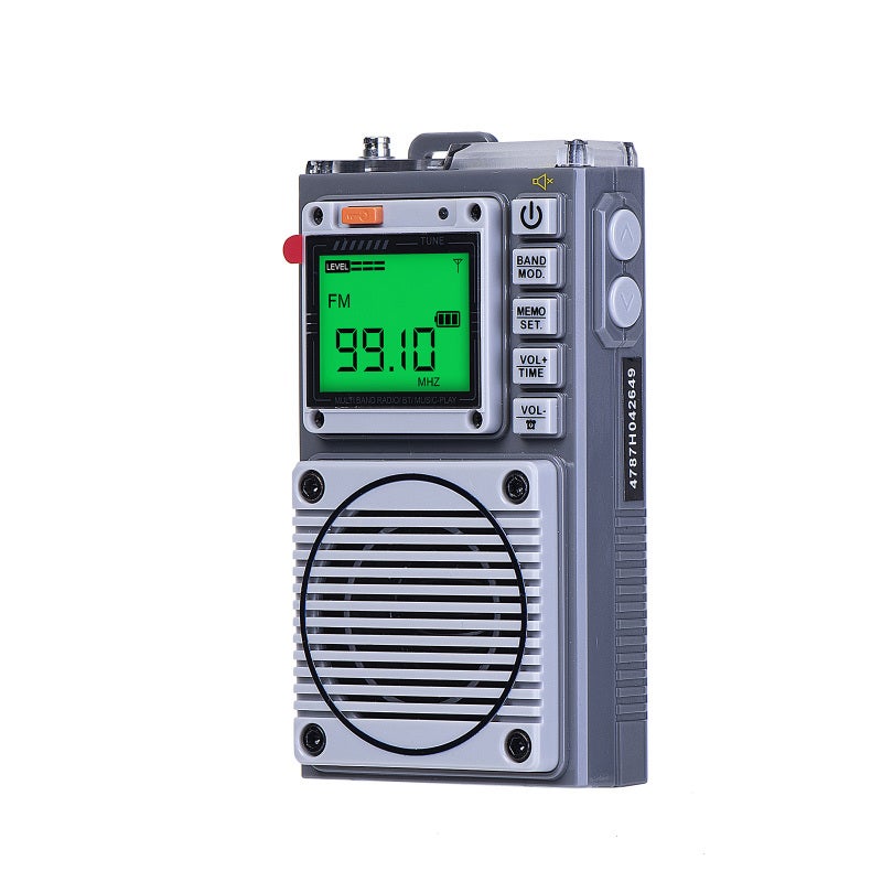 Portable FM Radio: Grey 1000mAh Rechargeable Lithium Battery - Auto Channel Search High Fidelity Sound - Easy Operation for Elderly Home Outdoor Use - Image 3