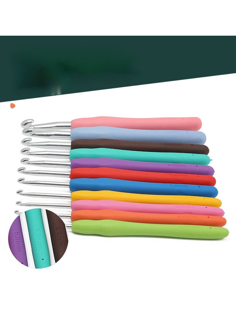 Generic 12-Piece Aluminum Crochet Hook Knitting Needle Set Multicolour  - Image 2