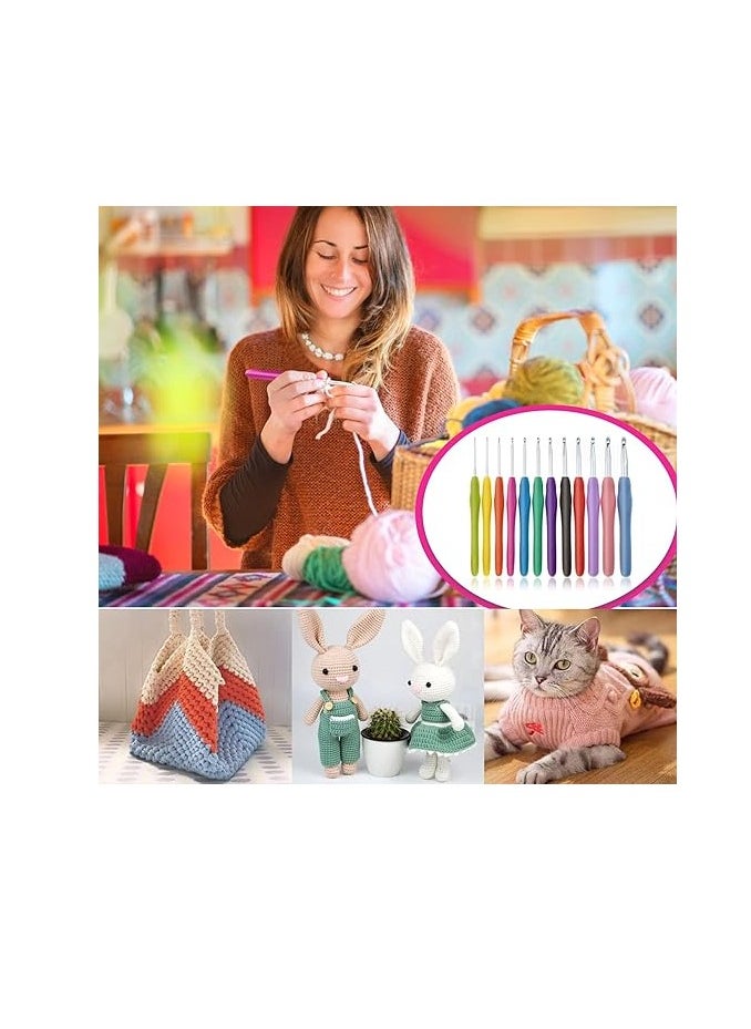 Generic 12-Piece Aluminum Crochet Hook Knitting Needle Set Multicolour  - Image 5