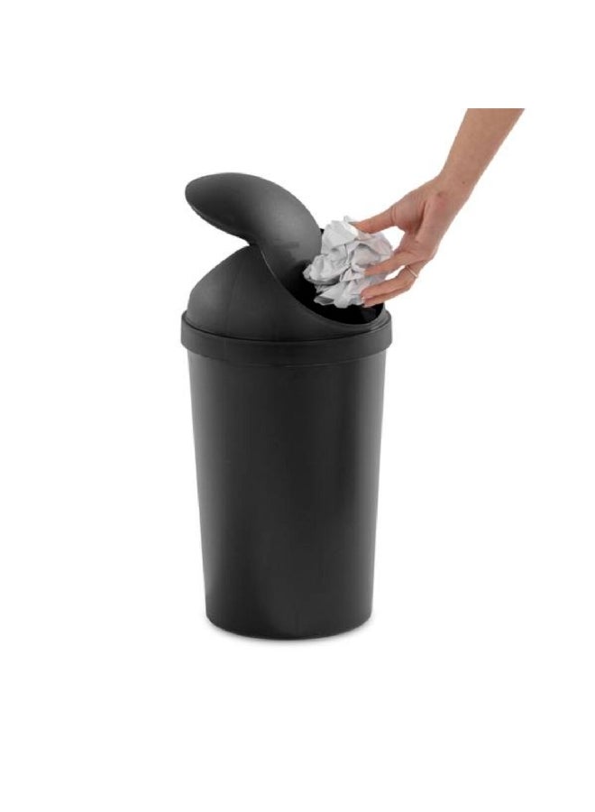 ستيريليت سلة مهملات مستديرة من البلاستيك بتصميم أنيق وعصري وخالية من مادة BPA باللون الأسود سعة 11.4 لترًا 10839006 - Image 4