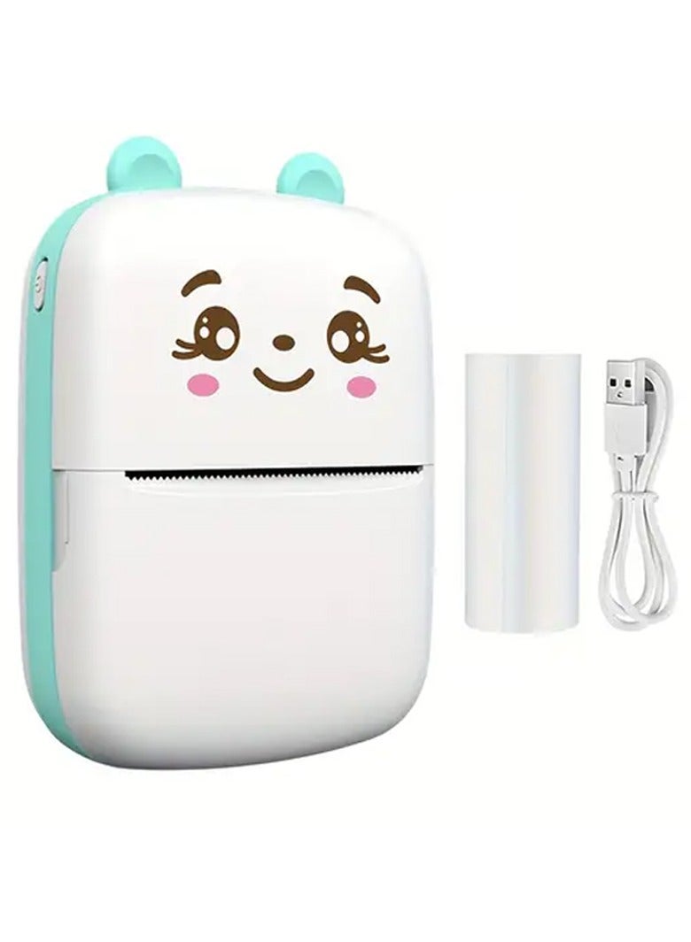DubaiGallery Portable Mini Pocket Printer BT Thermal Printer with Thermal Printing Paper USB Cable for Note Photo Web Document Printing - Image 1