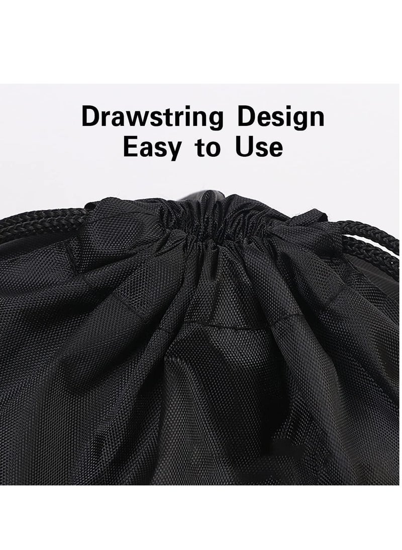 ECVV Drawstring Bags Drawstring Backpack Bulk Cinch Tote for Women Men Children Draw String Back Sack Storage Bag for Party Gym Sports Shopping(Black) - Image 5