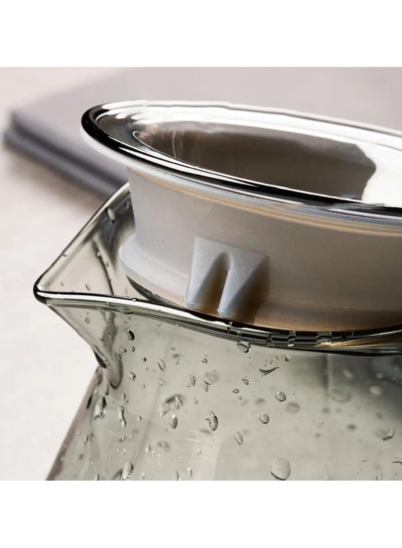 INVEIN 400 ml Diamond-Design Dark Glass Coffee Server with High-Pressure Lid for Heat Retention - Perfect 01 Coffee Server for Brewing and Serving Coffee - Image 3