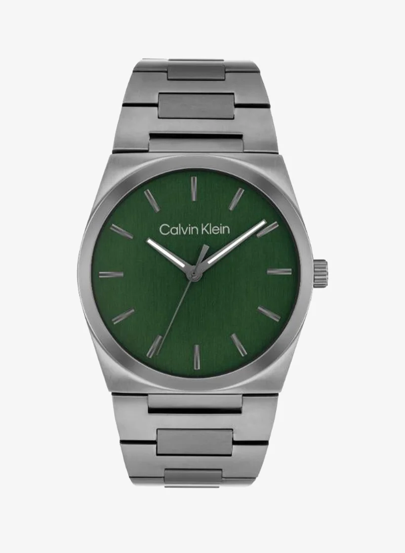 Ionic Plated Grey Steel Quartz Basic Slim Watch