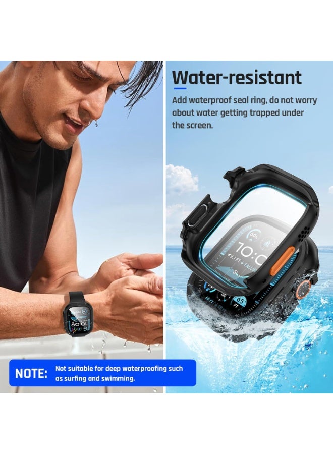 MIGOFAST Apple Watch Cover Series 11/10 Screen Protector 42mm, Hard Bumper with Tempered Glass for Apple Watch 11 Cover 42 mm Black - Image 2