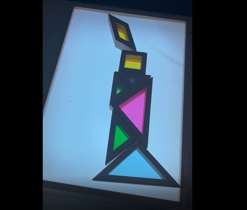 BOHS Translucent Tangram with Multilingual Activity Cards - 1 Inch Thickness - Preschool Gift - Kids Kindergarten Light Table Accessories/Window Puzzle Toys - Image 3