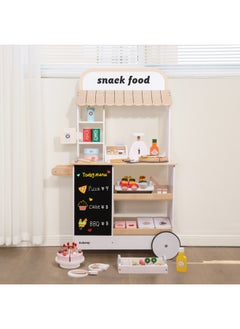 Generic Wooden Children's Danish Noble Simulation Small Shop Kitchen Suit Play House Wooden Kitchenware Parent-child Toys-Color:Danish Noble Store (luxury)  - Image 3
