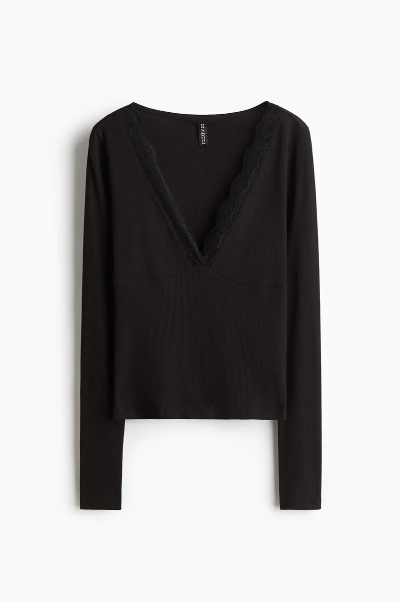 H&M Lace-trimmed top