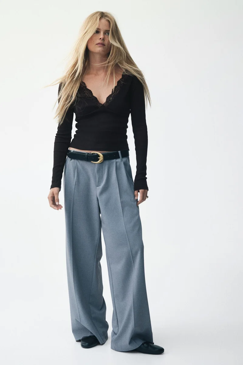 H&M Lace-trimmed top