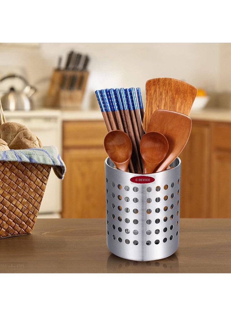 C DEVICE C DEVICE Self Draining Tableware Storage Box Spoon Knife Fork Chopstick Cutlery HolderOrganizer Stand for Kitchen Dining Table PACK OF 2  - Image 5