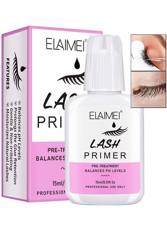 Elaimei Lash Primer For Eyelash Extension Professional Use Only Easy To Remove Proteins And Oils Enhance Adhesive Strength Of Eyelash Extensions Pre Treatment For Lash Enhancer Primer - Image 1