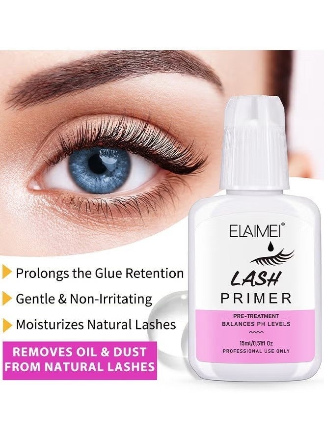Elaimei Lash Primer For Eyelash Extension Professional Use Only Easy To Remove Proteins And Oils Enhance Adhesive Strength Of Eyelash Extensions Pre Treatment For Lash Enhancer Primer - Image 3