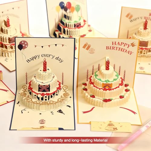 Agniphant 3D Pop-Up Birthday Card with Beautiful Cake Design | Lovely Greeting Card with Envelope, Special Birthday Gifts for Husband, Wife, Sister, Friends,child (Brown) - Image 5