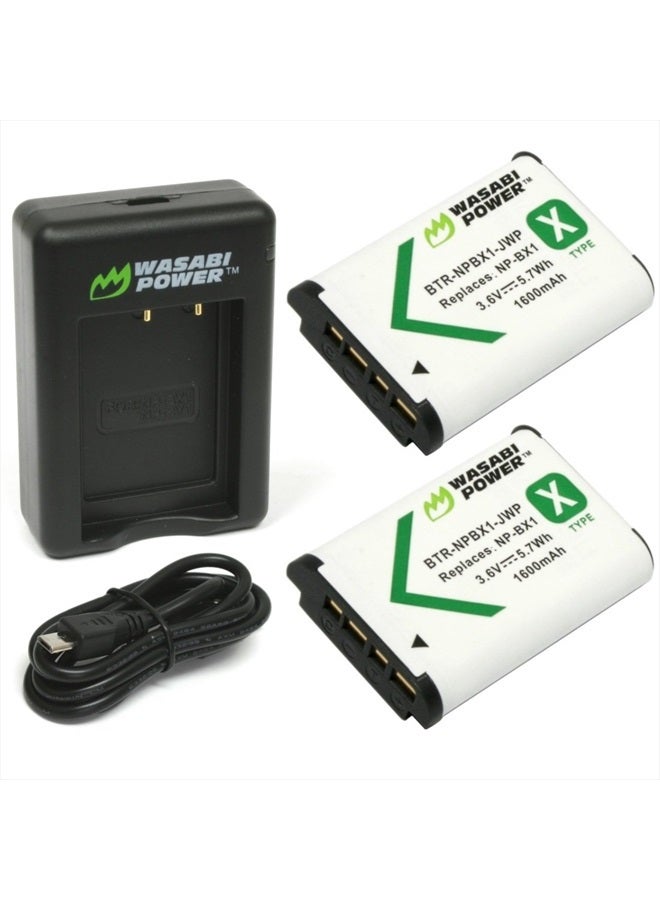 Wasabi Power NP-BX1 Battery and Dual USB Charger - Pack of 2 - Image 2
