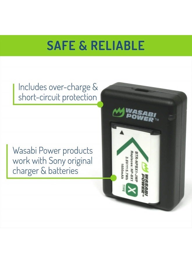 Wasabi Power NP-BX1 Battery and Dual USB Charger - Pack of 2 - Image 3