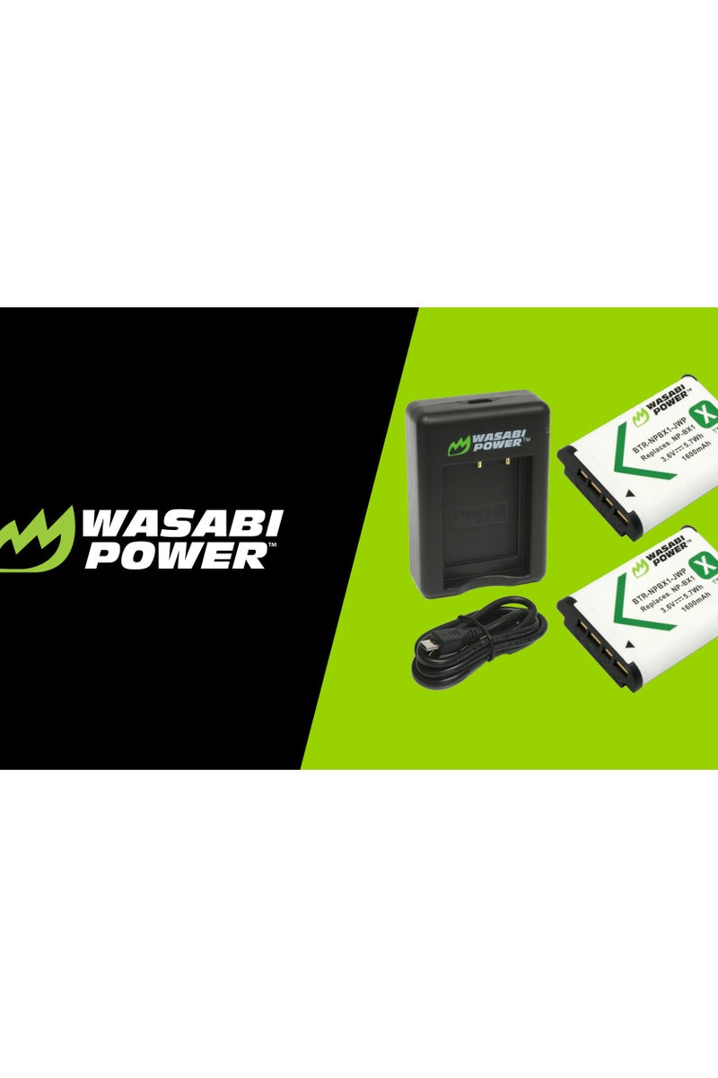 Wasabi Power NP-BX1 Battery and Dual USB Charger - Pack of 2 - Image 1