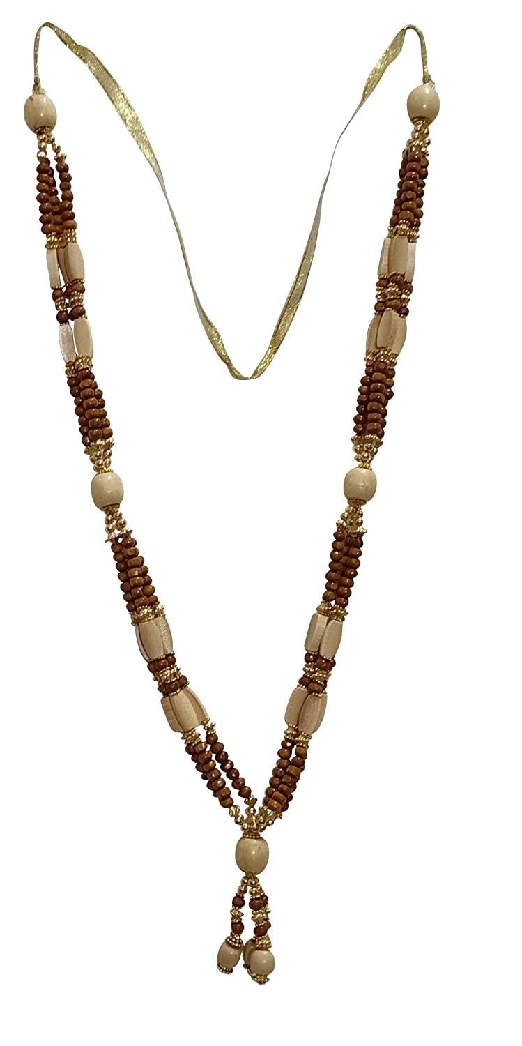 Snabs Traditional Garland for Photo Frame Chandan Wood Mala for Photo Frame Chandan Scented Garland for Photo Frames Size 45x1x1 cm - Image 1