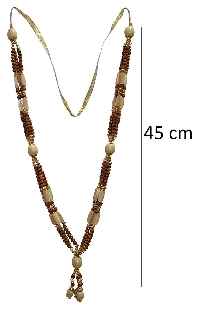 Snabs Traditional Garland for Photo Frame Chandan Wood Mala for Photo Frame Chandan Scented Garland for Photo Frames Size 45x1x1 cm - Image 2