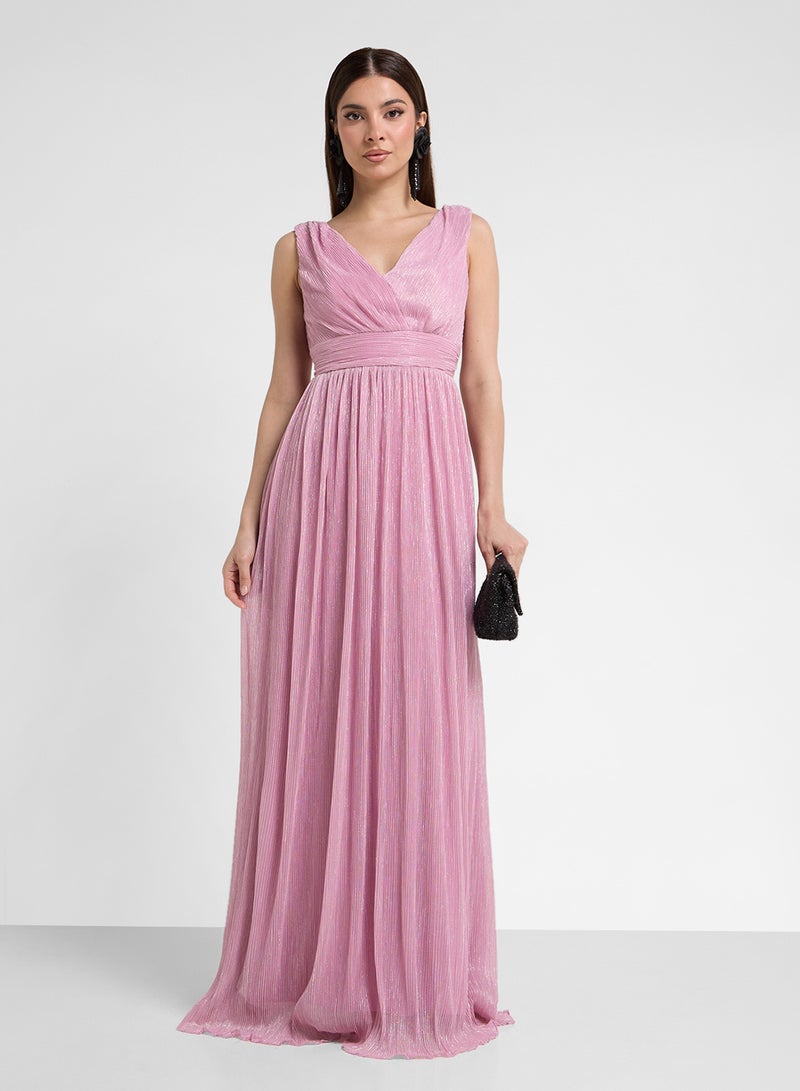 Ella Limited Edition Pleated Metallic Gown Dress  - Image 4
