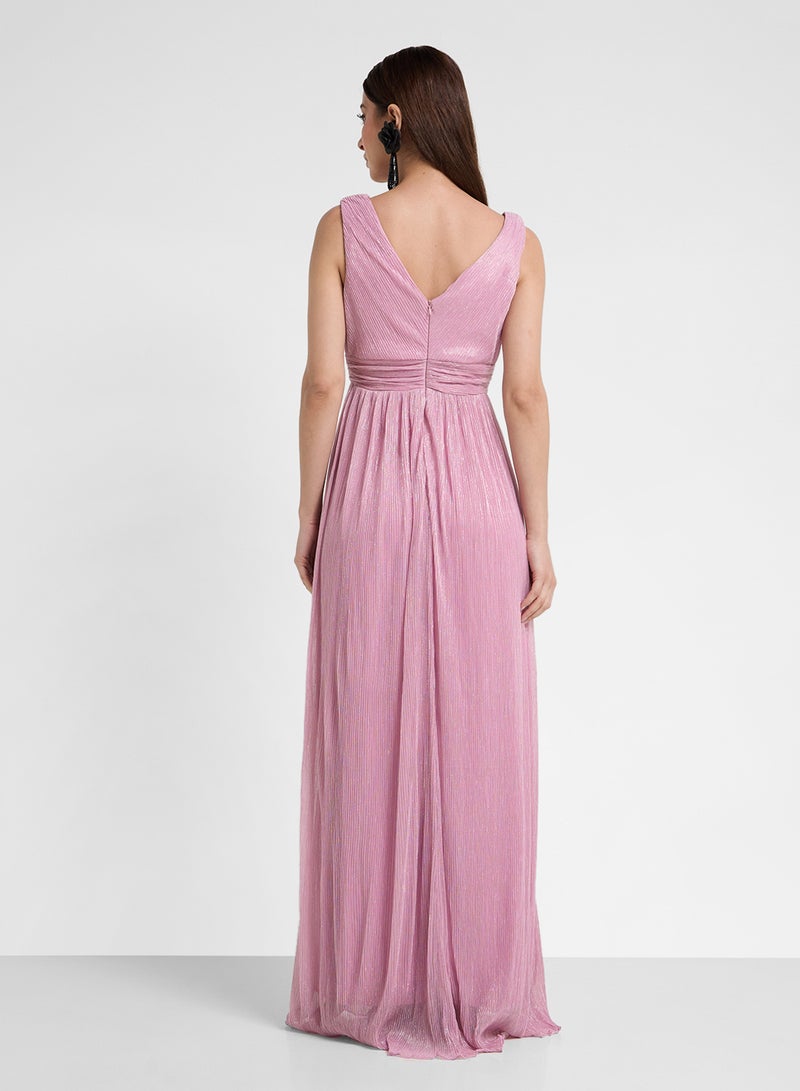 Ella Limited Edition Pleated Metallic Gown Dress  - Image 2