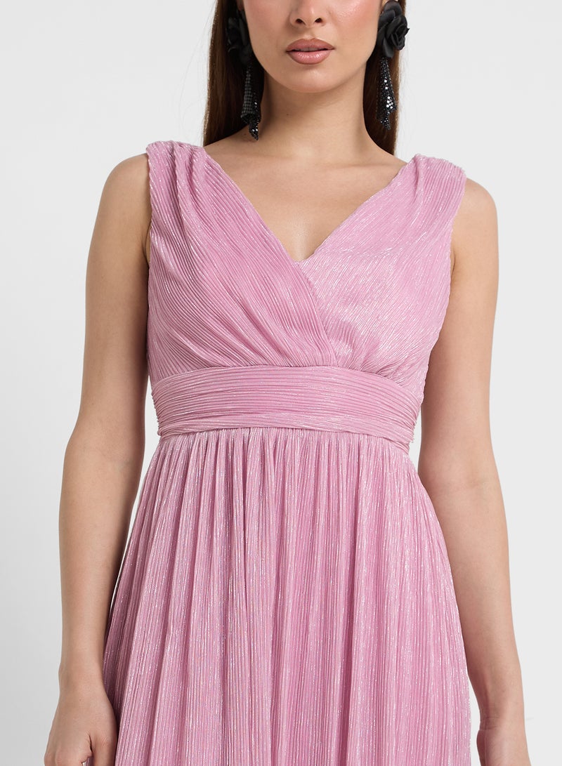 Ella Limited Edition Pleated Metallic Gown Dress  - Image 3