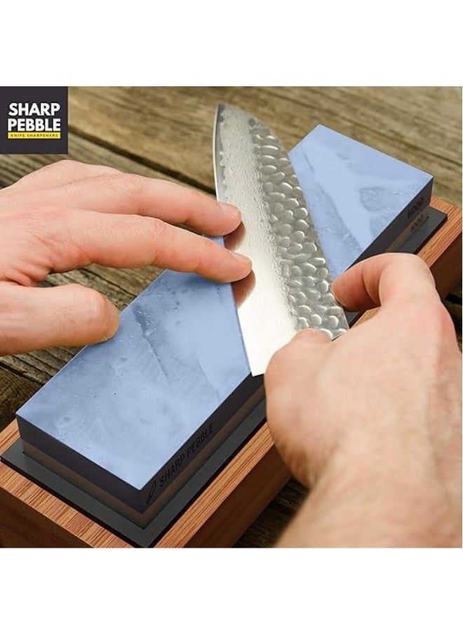 General - Premium Whetstone Knife Sharpening Stone 2 Side Grit 1000/6000 Waterstone- Whetstone Knife Sharpener- NonSlip Bamboo Base & Angle Guide - Image 1