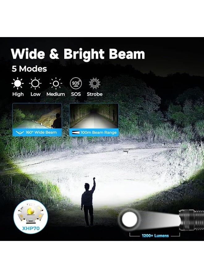 LED Flashlight  Super Bright Flashlight, Zoomable, Rechargeable Flashlight With 4 Modes,, Powerful Handheld Flashlight - Image 4