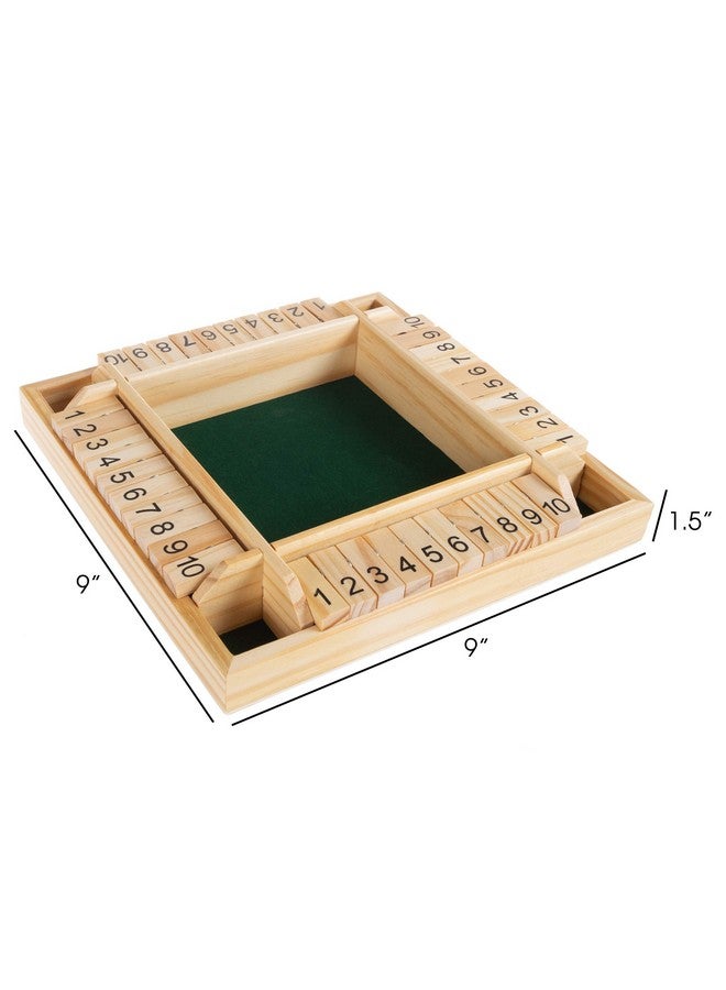 Hey! Play! Shut The Box Game-Classic 10# Wooden Set with Dice Included-Old Fashioned, 4 Player Thinking Strategy Game For Adults & Children - Image 2