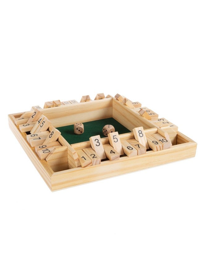 Hey! Play! Shut The Box Game-Classic 10# Wooden Set with Dice Included-Old Fashioned, 4 Player Thinking Strategy Game For Adults & Children - Image 3