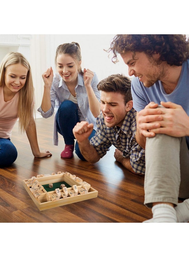 Hey! Play! Shut The Box Game-Classic 10# Wooden Set with Dice Included-Old Fashioned, 4 Player Thinking Strategy Game For Adults & Children - Image 5
