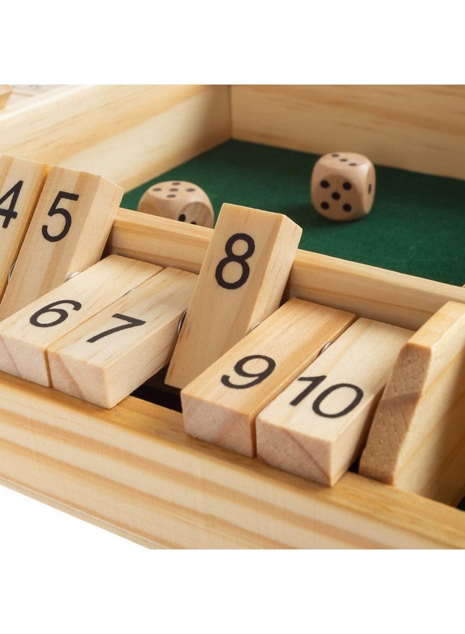 Hey! Play! Shut The Box Game-Classic 10# Wooden Set with Dice Included-Old Fashioned, 4 Player Thinking Strategy Game For Adults & Children - Image 4
