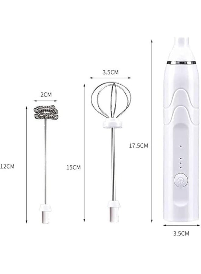 zoba Milk Frother, Portable with 2 Stainless Steel Egg Beaters USB Rechargeable Coffee Whisk, Mini Blender with 3 Adjustable Speeds for Cappuccino, Latte, Coffee, Eggs, Hot Chocolate - Image 3