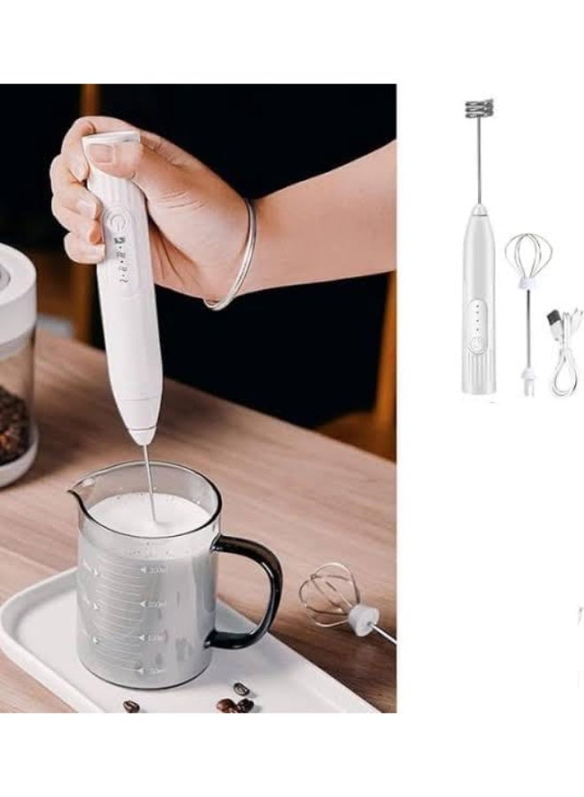 zoba Milk Frother, Portable with 2 Stainless Steel Egg Beaters USB Rechargeable Coffee Whisk, Mini Blender with 3 Adjustable Speeds for Cappuccino, Latte, Coffee, Eggs, Hot Chocolate - Image 4