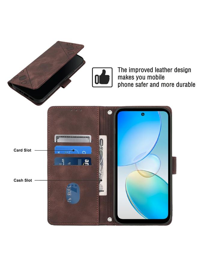 اس-توب جراب لهاتف Infinix Hot 12i X665 مصنوع من الجلد المنقوش بملمس الجلد - Image 4