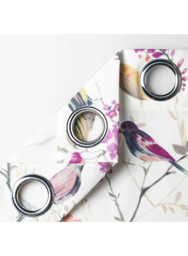 VOGOL Printed Bedroom Curtains Window Grommet Panels Floral Room Darkening DrapesCurtain for Living Room and Balcony W52x L96 inch One Panel Purple - Image 3