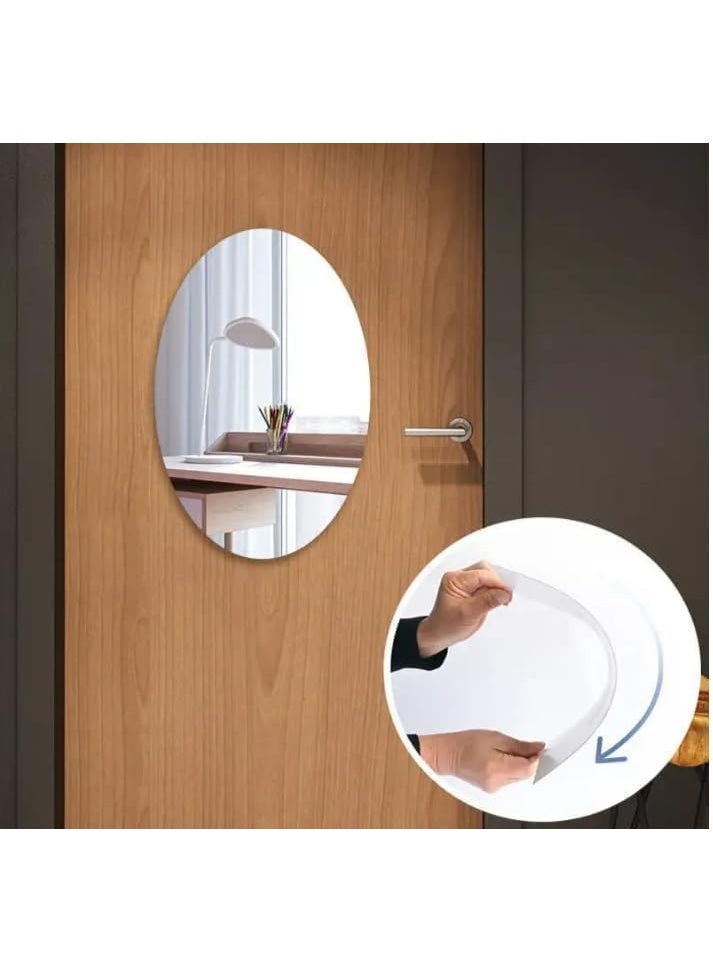 Alitera Oval Self-Adhesive Acrylic Mirror Wall Sticker – Multi-Purpose (1 Piece) - Image 2