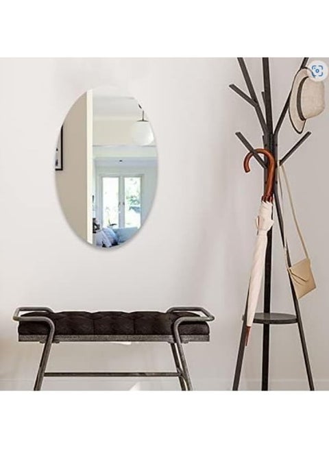 Alitera Oval Self-Adhesive Acrylic Mirror Wall Sticker – Multi-Purpose (1 Piece)