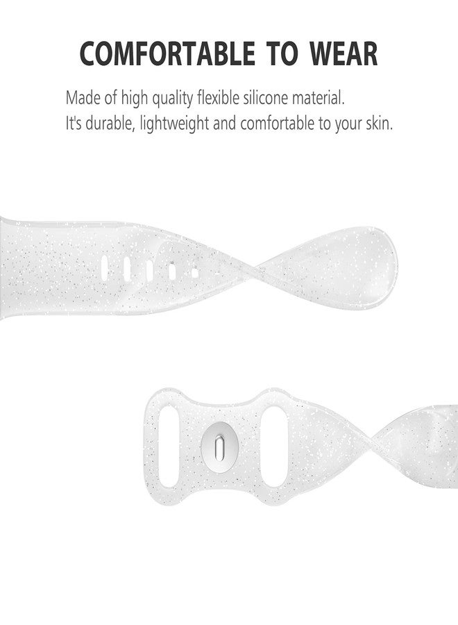 EDIMENS Compatible for Apple Watch Bands 38mm 40mm 41mm 42mm Series 10, Shiny Bling Glitter Silicone Soft Thin Replacement Band Compatible for iWatch Series 10 9 8 7 6 5 4 3 2 1 SE Sport Edition Women - Image 3