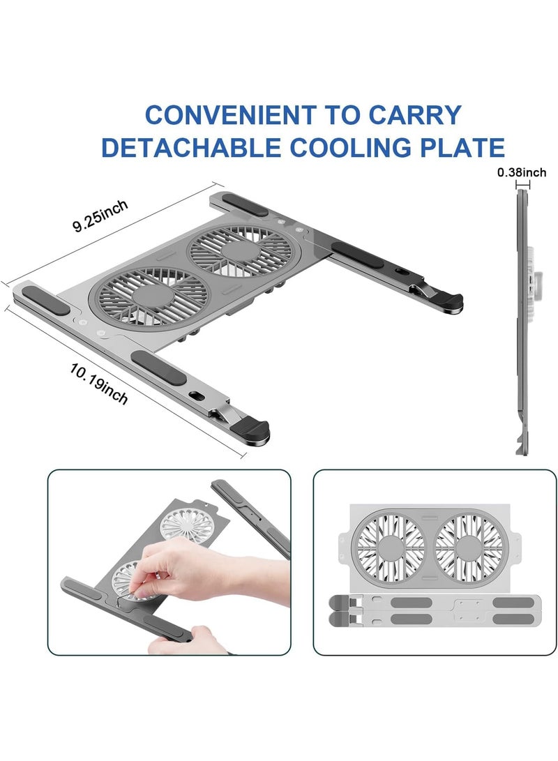 Aluminum Laptop Cooling Stand with External Fan – Compatible with MacBook, Notebook, PC – Fits 9 to 17 Inch Devices - Image 2