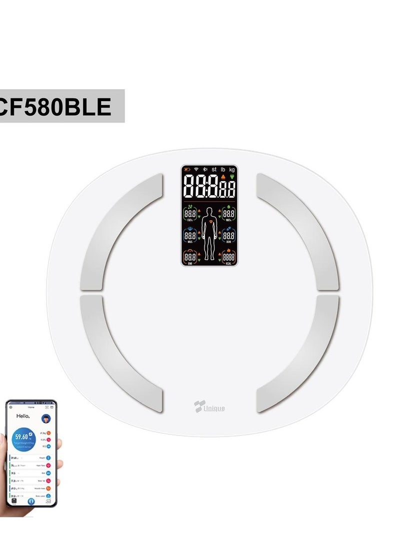 Llnique Smart Scale Body Weight and Fat Percentage Large LED Display Rechargeable  WiFi Weight Scale - Image 1
