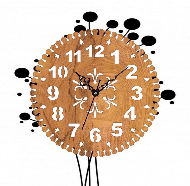 ADK Antique Big Size Hanging Roman Number Watch for Living Room Bedroom Office Decorative Wall Clock for Home Decor 30x30 cm Wooden Brown 74 - Image 5