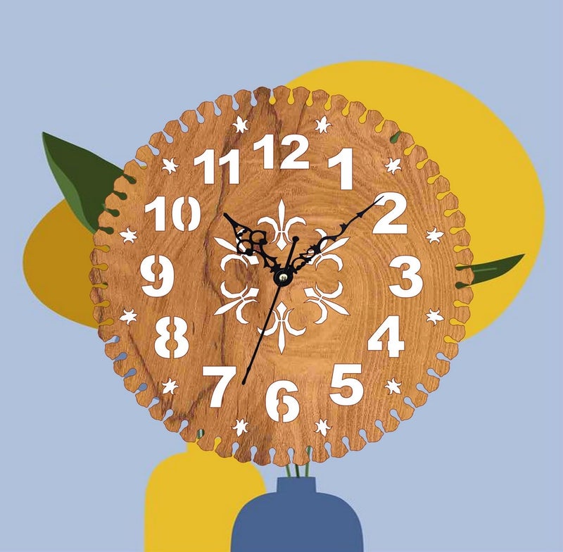 ADK Antique Big Size Hanging Roman Number Watch for Living Room Bedroom Office Decorative Wall Clock for Home Decor 30x30 cm Wooden Brown 74 - Image 2