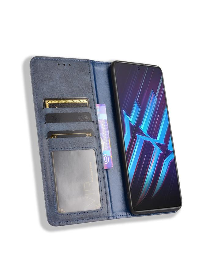 إيروريكس جراب لهاتف ZTE nubia Red Magic 6R بمشبك مغناطيسي بتصميم حصان مجنون بتصميم كلاسيكي، جراب جلدي أفقي قابل للطي مع حامل وفتحات للبطاقات وإطار للصور - Image 5