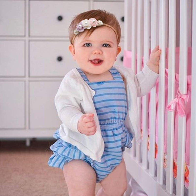 Newborn Hair Bands: Multicolor Elastic Set - Skin-friendly Nylon Material, Adjustable 14 To 22 Inch Size For Newborns, Infants & Toddlers, Ideal For Baby Shower, Birthday, Photography & Daily Wear - Image 3