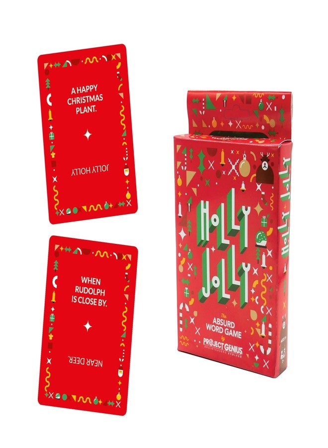 Project Genius Holly Jolly - A Holiday Themed Absurd Word Game, 50 Festive Rhymes to Guess, Christmas Card Game, Fun & Festive Stocking Stuffers, Project Genius - Image 4