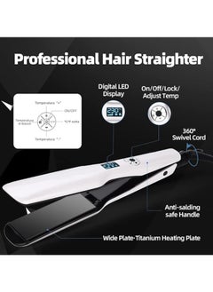 General Women's Hair Straightener Wide Board, Ceramic Hairstylist, 12 Speed Adjustable Flat Iron LED Display Dual Voltage Hair Styler, Quick Heating Hair Styling Tool  - Image 2