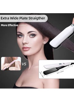 General Women's Hair Straightener Wide Board, Ceramic Hairstylist, 12 Speed Adjustable Flat Iron LED Display Dual Voltage Hair Styler, Quick Heating Hair Styling Tool  - Image 4