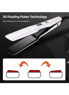 General Women's Hair Straightener Wide Board, Ceramic Hairstylist, 12 Speed Adjustable Flat Iron LED Display Dual Voltage Hair Styler, Quick Heating Hair Styling Tool  - Image 5